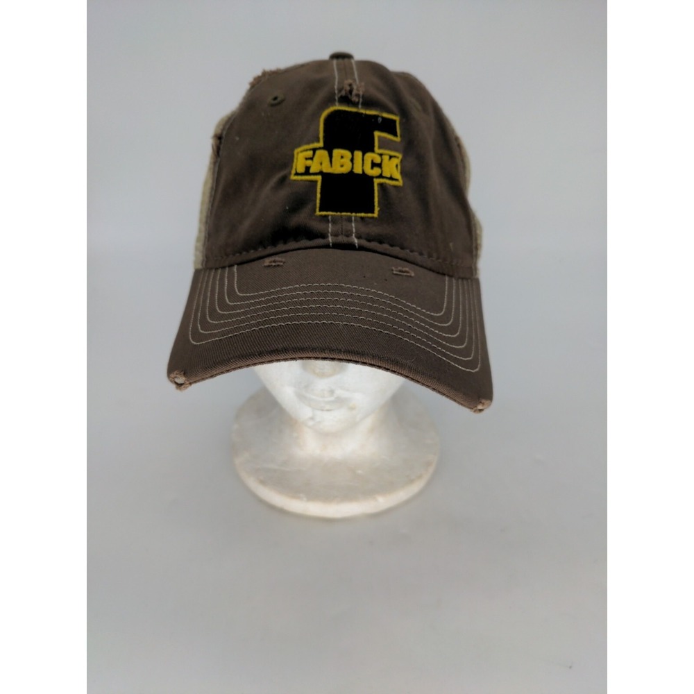 Brown Fabick CAT Caterpillar Adjustable Strapback Hat  Sportsman  Trucker #6